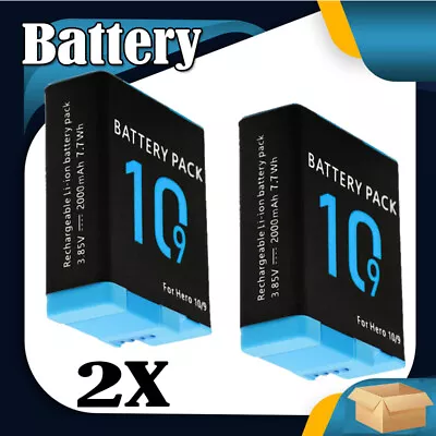 2Pack 2000mAh Battery For GoPro Hero 9 10 Go Pro Camera Accessories Kit AU STOCK • $33.99