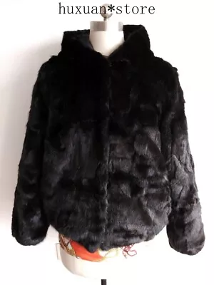 Thick Real True Mink Fur Coat Luxury Natural Mink Fur Jacket Fur Waistcoat • $336.59