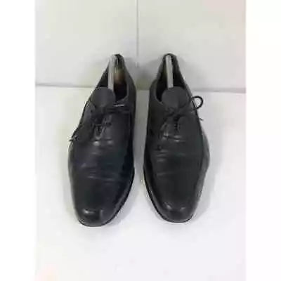 John Weitz Vintage Mens Oxford Black Leather Wingtip Brogue Lace Up Size 9 • $44