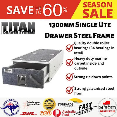 $295.91 • Buy Titan Single Ute Drawer 1300mm Lockable Organizer DIY Steel Frame Car Tray NEW