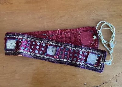 Authentic Tribal Mirror Gujarat Kutch Belt Belly Dance Vintage Textile • $20