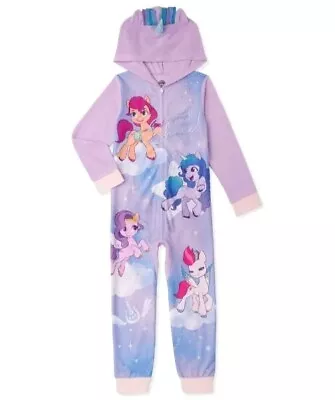 My Little Pony Little Girls Hooded Sleeper Romper Pajamas Sz 4/5 - Bnwt!  • $17.99