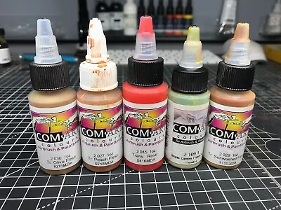 Medea Artist Com-Art Colours Airbrush Acrylic Paint X 5 - Barely Used. • £4.99