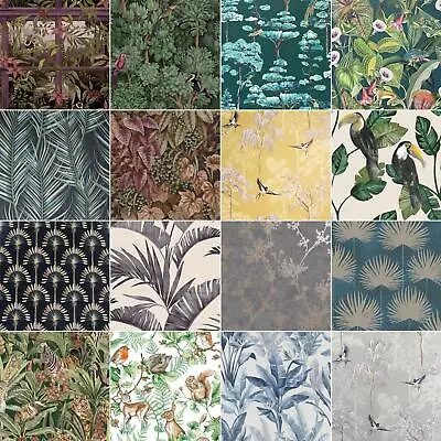 £15.99 • Buy Leaves Trees Natural Wallpaper - Tropical Woodland Oriental Palm - Choose Design