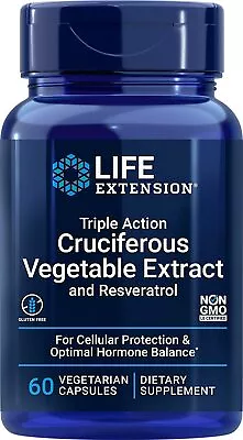 Life Extension Triple Action Cruciferous Vegetable Extract & Resveratrol 60Caps  • $25.95