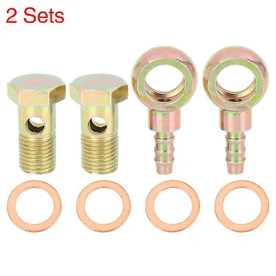 2 Sets 14mm Diameter Banjo Bolt Adapter Washer Kit Metal For Motorcycle Car Auto • $14.84