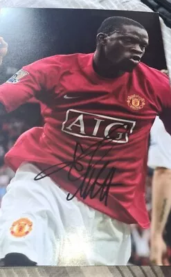 Louis Saha Man Utd Hand Signed 12 X 8 Photo Manchester United Coa 3 • £21.99