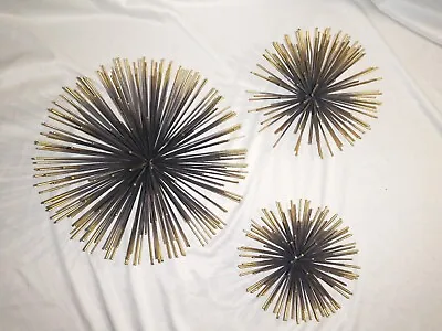 Curtis Jere Style Pom Pom Urchin Set Of 3 Wall Decor Mid Century Modern • $32.99