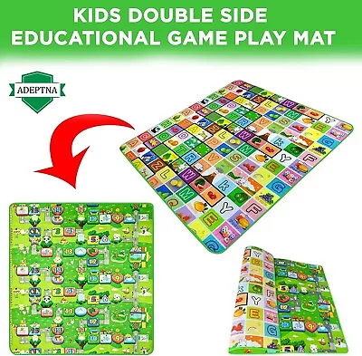 Large Kids Crawling Educational Play Mat Double Side Child Toddler 200cm X 180cm • £11.95