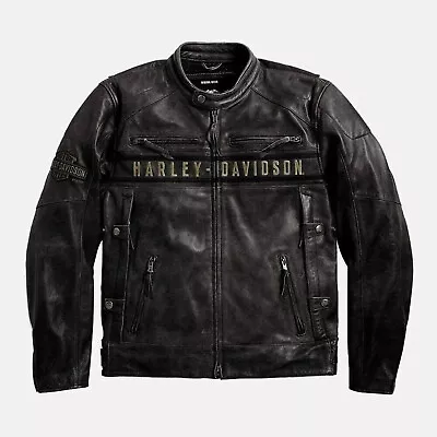 Men’s Passing Link Triple Vent Jacket Harley Davidson Biker Real Leather Jackets • $56.88