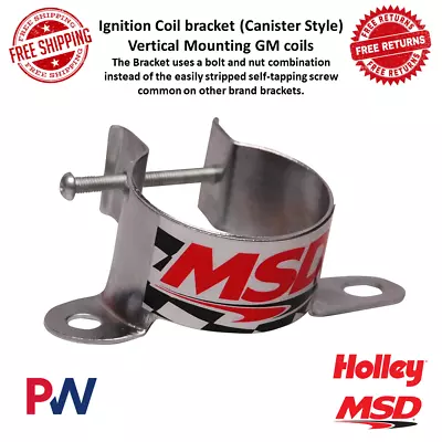 MSD Ignition Coil Bracket Canister Style Vertical Mounting GM Coils #82131 • $35.14