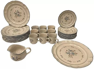 Large 29 Piece Vintage Cordella Collection Stoneware Dinner Set For 9. Floral • $129