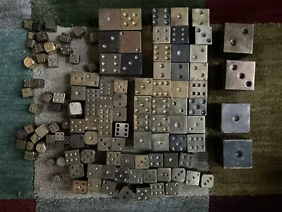 50 Pounds Huge Lot Collection Vintage Rare BRASS DICE Metal Unusual 6d 6 Sided • $449