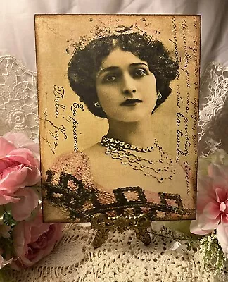 Paris French Lady Crown Vintage Style Shabby Chic Handcrafted Plaque / Sign • $17.95