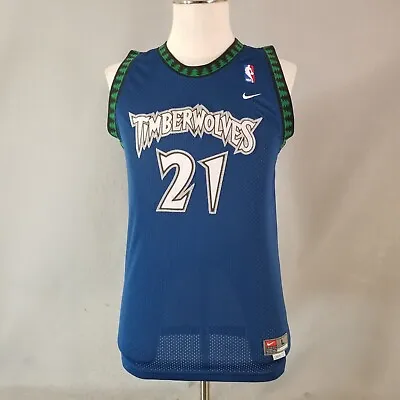 Nike NBA Minnesota Timberwolves Jersey Youth Large Blue Sewn 21 Garnett • $41.91