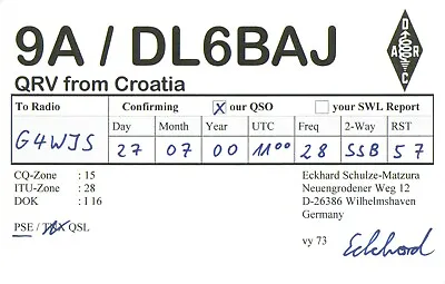 £2.89 • Buy 1 X QSL Card Radio Croatia 9A/DL6BAJ 2000 ≠ T067