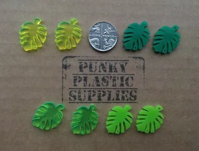 10x Tiny Tropical Leaf Laser Cut Acrylic Charms/pendants/ Cabochons/ Jewellery • £2