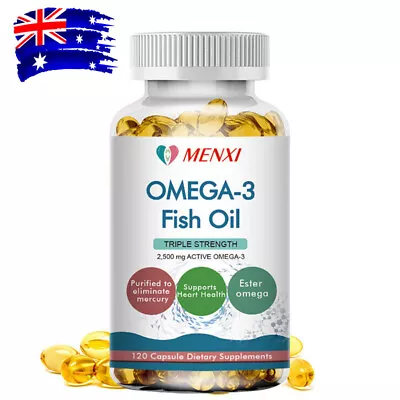 Omega 3 6 9 1500mg - 120 Capsules Fish Oil - High Strength EPA DHA - Flaxseed AU • $20.89