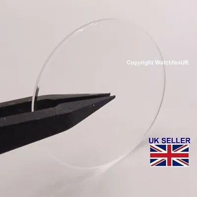 Watch Glass Mineral Crystal - Flat Round - 1.3mm Thick Range 17mm To 37.5mm  • $9.04