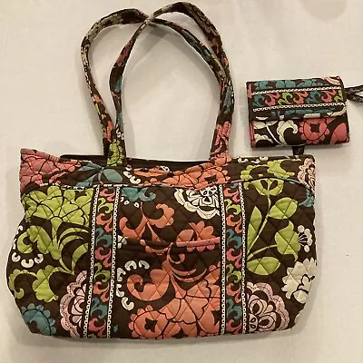 Vera Bradley Lola Floral Pattern Handbag Purse Shoulder Bag Tote Bag & Wallet • $23