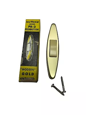 NuTone PB-3 Pushbutton Door Bell - Modern Gold Anodized Finish Vintage NOS • $13.99