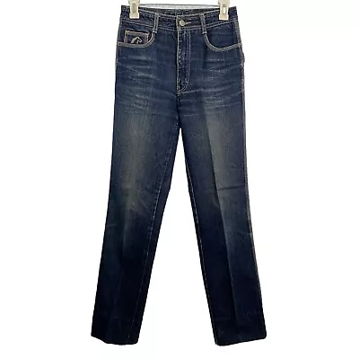 Vtg 80s Jordache Hi-Rise Straight Jeans 29 (26) Western Horse Whiskers Hong Kong • $49.99