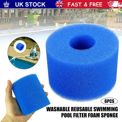 6Pcs Foam Spa Hot Tub Filters V1 S1 Washable Bio Sponge For Intex Reusable Home~ • £8.98