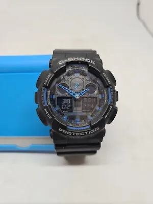 CASIO G-Shock 5081 GA-100 Black/blue Tone Analog Digital Men's Watch New Battery • $116.96