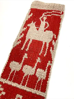 Vtg Hand Woven Tapestry Wall Hanging Boho Folk Art Animal Hunt Horse Navajo Styl • $79.97