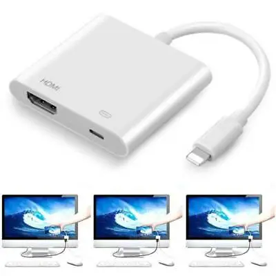 USB HDMI TV AV Digital Adapter Cable For Apple IPhone IPads 5 6 7 8 Plus X AU • £6.72
