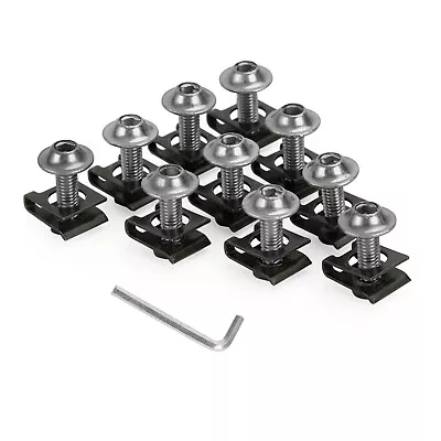 £7.79 • Buy 10 Pack Alu Silver M6x20/Motorcycle Fairing Screen Screw Bolt Fastener Clip Kit