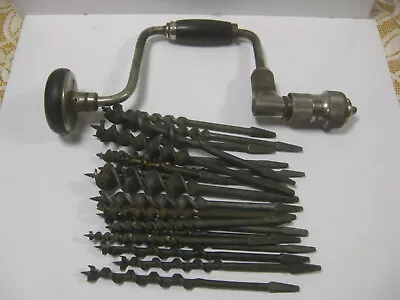 Vintage Millers Falls № 872 Lion Chuck Ratcheting Brace And Bit Augers • $70