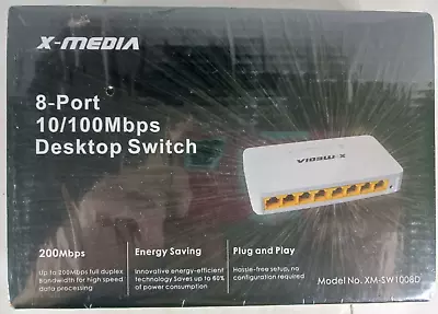 Xmedia 8-Port Network Switch 10/100Mbps RJ45 LAN Net Ethernet Sharing Hub • $14.39