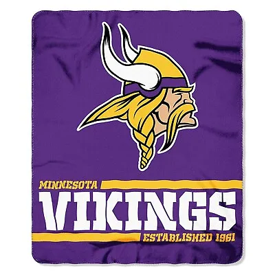 Minnesota Vikings Fleece Throw Blanket - Bed Cover NFL Football (Split Wide)  • $22