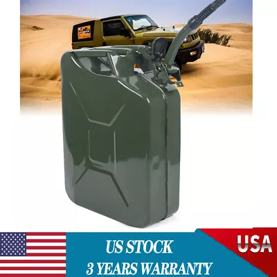 5 Gallon 20L Gasoline Army Green Jerry Can Military Metal Steel Tank Backup USA • $36.90