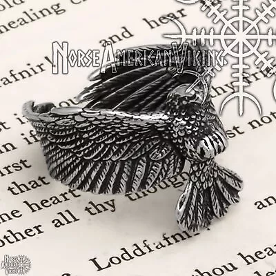 Viking Raven Ring 316L Stainless Steel • $24.99