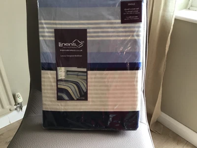 £15.99 • Buy Nautical Style Duvet Set Blue Stripe Single Ideal Boys Bedroom Brand New