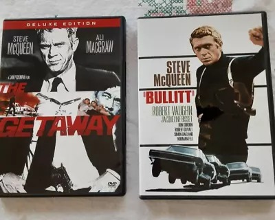 Two Steve McQueen Action Movies On DVD Bullitt The Getaway • $4.99