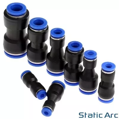 £2.99 • Buy Pneumatic Push Fit Reducer Straight Connector Airline Gas Hose Quick Fitting