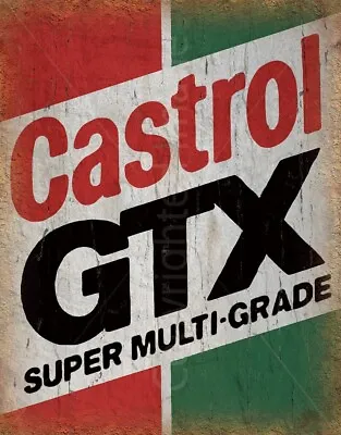 Castrol GTX Retro Metal Sign Vintage Style Plaque Man Cave Garage • £0.99