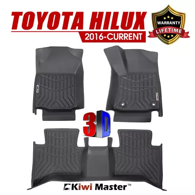 KIWI MASTER 3D Car Floor Mats TPE Liner For Toyota Hilux N80 Auto 2016-Current • $129.95