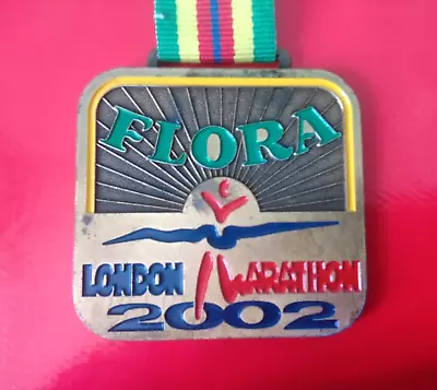 Flora London Marathon Medal 2002 - Vintage - With Ribbon • £46.98