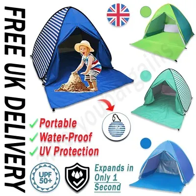 Infant Pop Up Beach Tent UPF 50+ Sun Shade UV Protection Camping Baby Shelter UK • £24.97