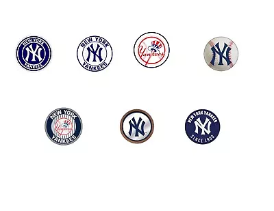 New York Yankees Baseball 1.25” Pin Back Buttons Pack Of 7 MLB • $4.99