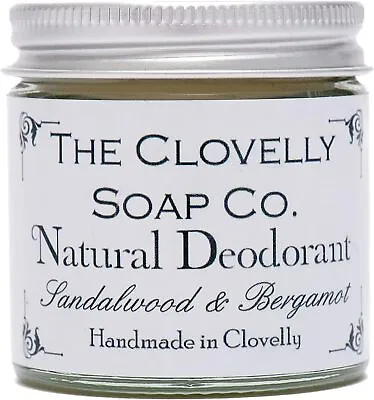 Clovelly Soap Co.  Handmade Natural Deodorant Balm 60g Glass Jar • £7.89