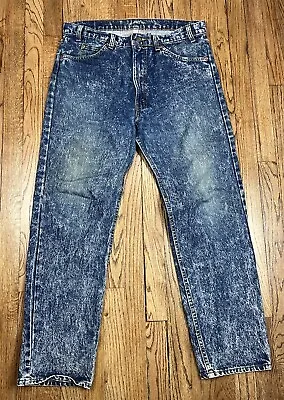 Vintage Levi’s 508 Straight Leg Acid Wash Denim Jeans Orange Tab Size 34x30 • $43.16