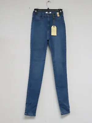 Vibrant MIU Jeans Women 5 W26 Solid Skinny High Waisted Denim Dark Wash Blue ** • $19.88