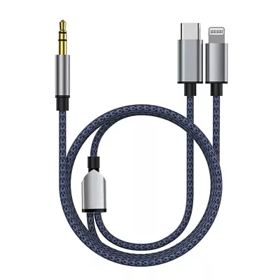 Aux Cable For IPhone & Samsung In Car 3.5mm Jack Audio Cable Adapter For Music • £5.95