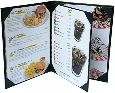 4 Pcs Of Restaurant Menu Covers Holders 8.5  X 11  Inches 3Panel 4ViewSold By  • $61.50
