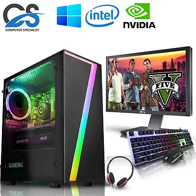 Fast Gaming PC Computer Bundle Intel Quad Core I5 16GB 1TB 2GB NVDIA GT730 Win10 • £274.99